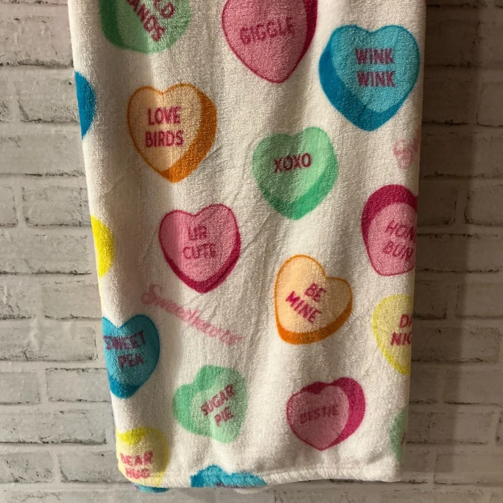 Sweethearts Sugar Hearts Plush Throw-50” x 70”